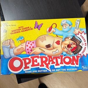Hasbro Operation Game with Red and Blue Highlights